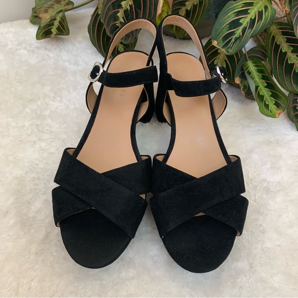 Aerosoles Cosmos Women's Crisscross Platform Sandal in Black Suede - Picture 3 of 11